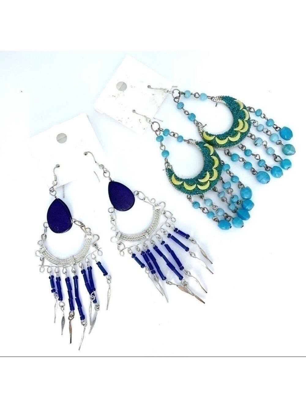 New- 2 sets beaded fashion chandelier earrings